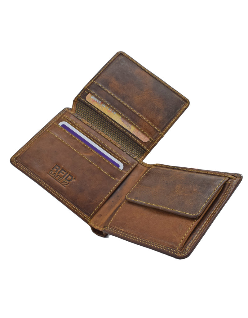 LD Leder Herren Geldbörse mit Geheimfach