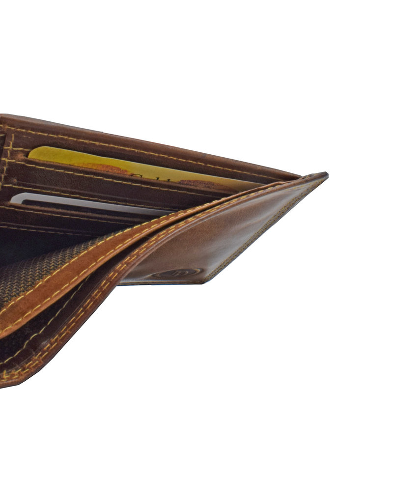 LD Flache Leder Herren Geldbörse mit RFID – Personalisierbar & Optionale Kette