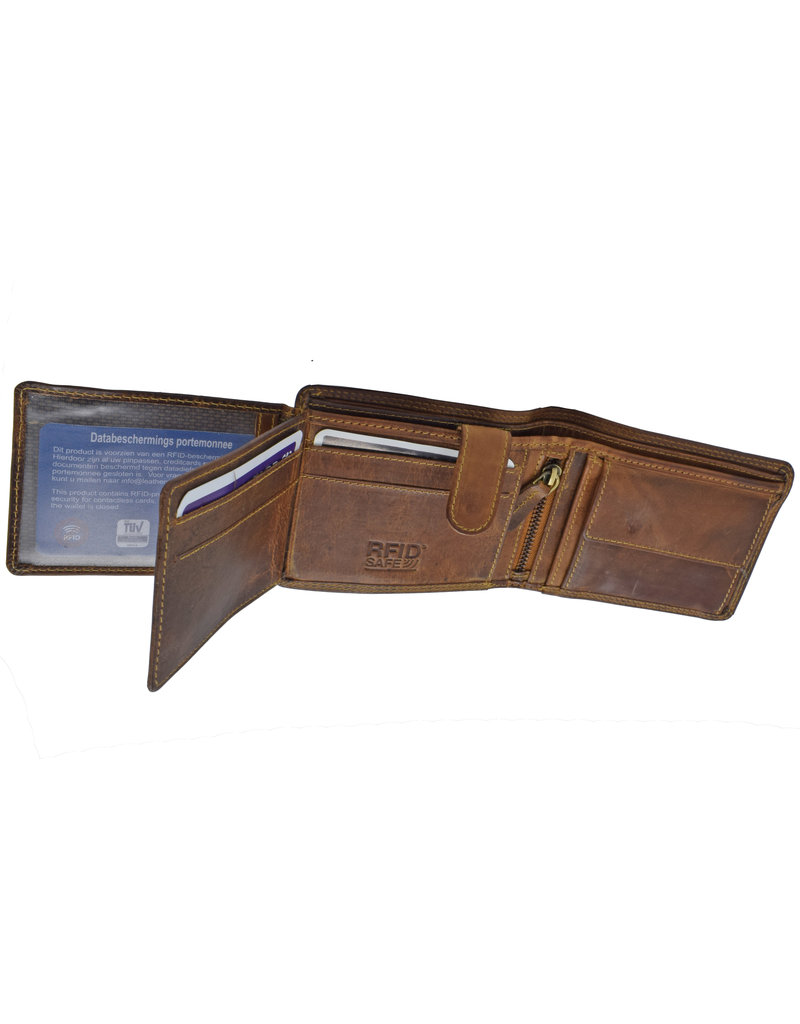 LD Kompakte Herren Leder Geldbörse mit RFID-Schutz – Personalisierbar & Optionale Sicherheitskette