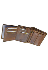 LD Luxe Heren Portemonnee Hoog Model – Hunterleer, RFID Bescherming, Personaliseerbaar & Optionele Ketting