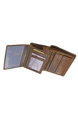 LD Luxe Heren Portemonnee Hoog Model – Hunterleer, RFID Bescherming, Personaliseerbaar & Optionele Ketting