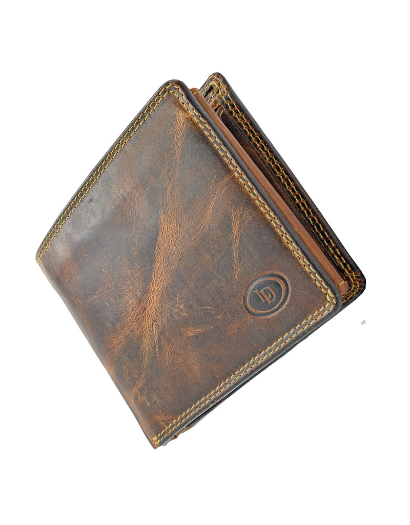 LD Rindsleder Herren Geldbörse mit RFID-Schutz & optionaler Sicherheitskette – Luxus, Robust & Personalisiert