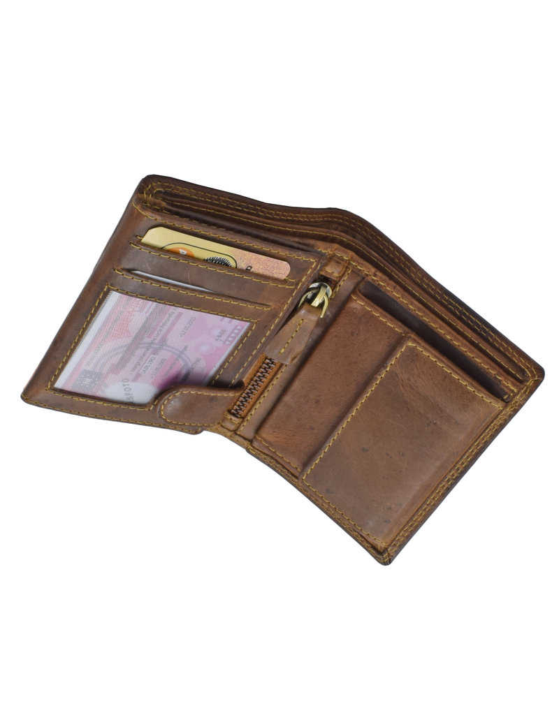 LD Kleine Herren-Geldbörse Hochformat – Hunterleder, RFID Schutz, Personalisierbar & Optionale Kette