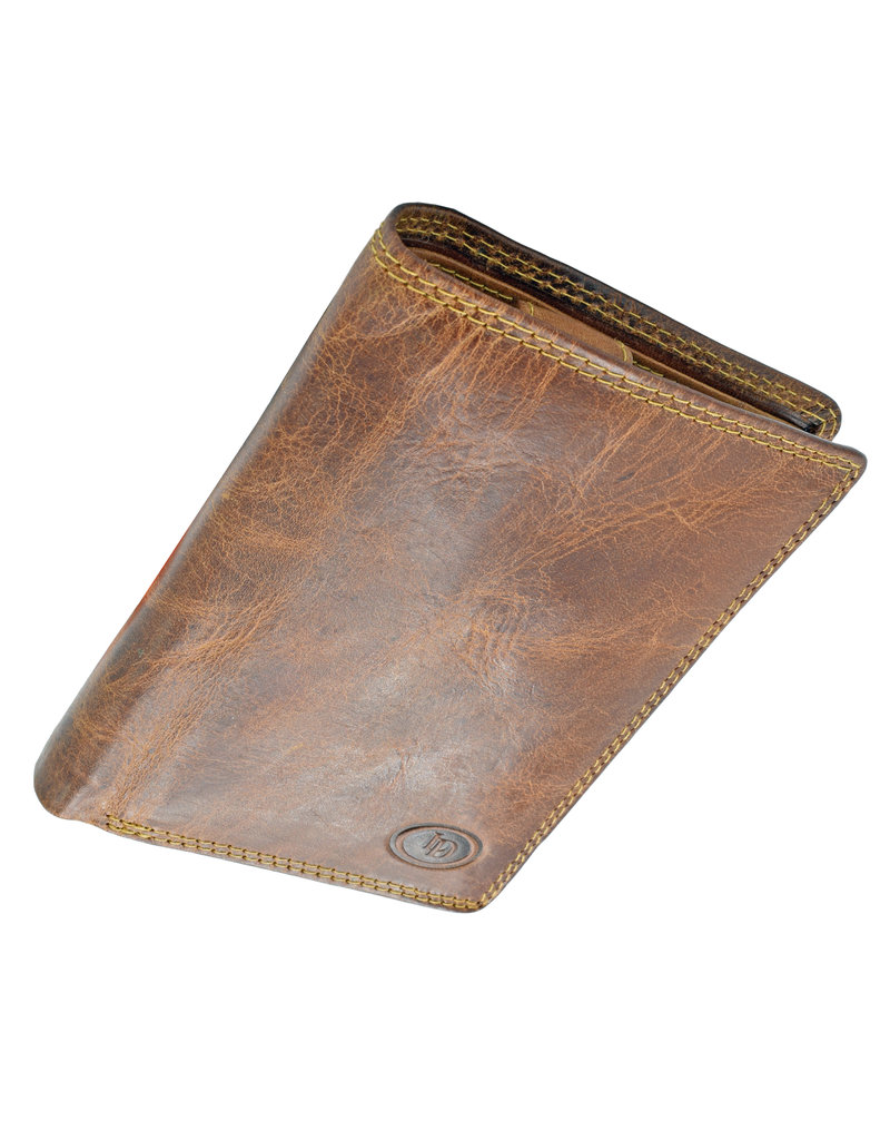 LD Luxuriöse Herren Geldbörse Hochformat – Rindsleder Hunter, RFID-Schutz, Personalisierbar & Optionale Kette