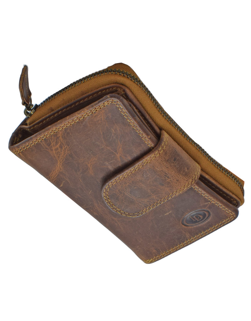 LD Leder Damen Portemonnaie Mit Reißverschluss