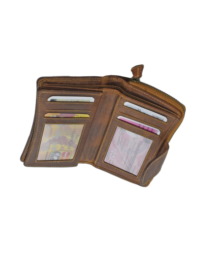 LD Leder Damen Portemonnaie Mit Reißverschluss