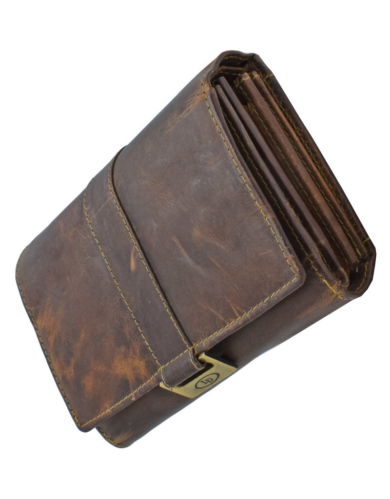 LD Geräumige Damen-Geldbörse aus Leder mit RFID – Personalisierbar & Optionale Sicherheitskette