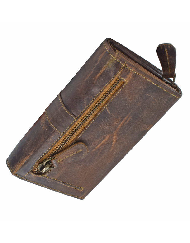 LD Geräumige Damen-Geldbörse aus Leder mit RFID – Personalisierbar & Optionale Sicherheitskette