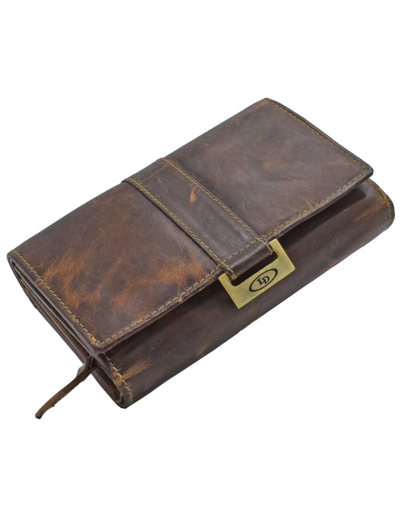 LD Ruime Leren Damesportemonnee met RFID – Personaliseerbaar & Optionele Veiligheidsketting