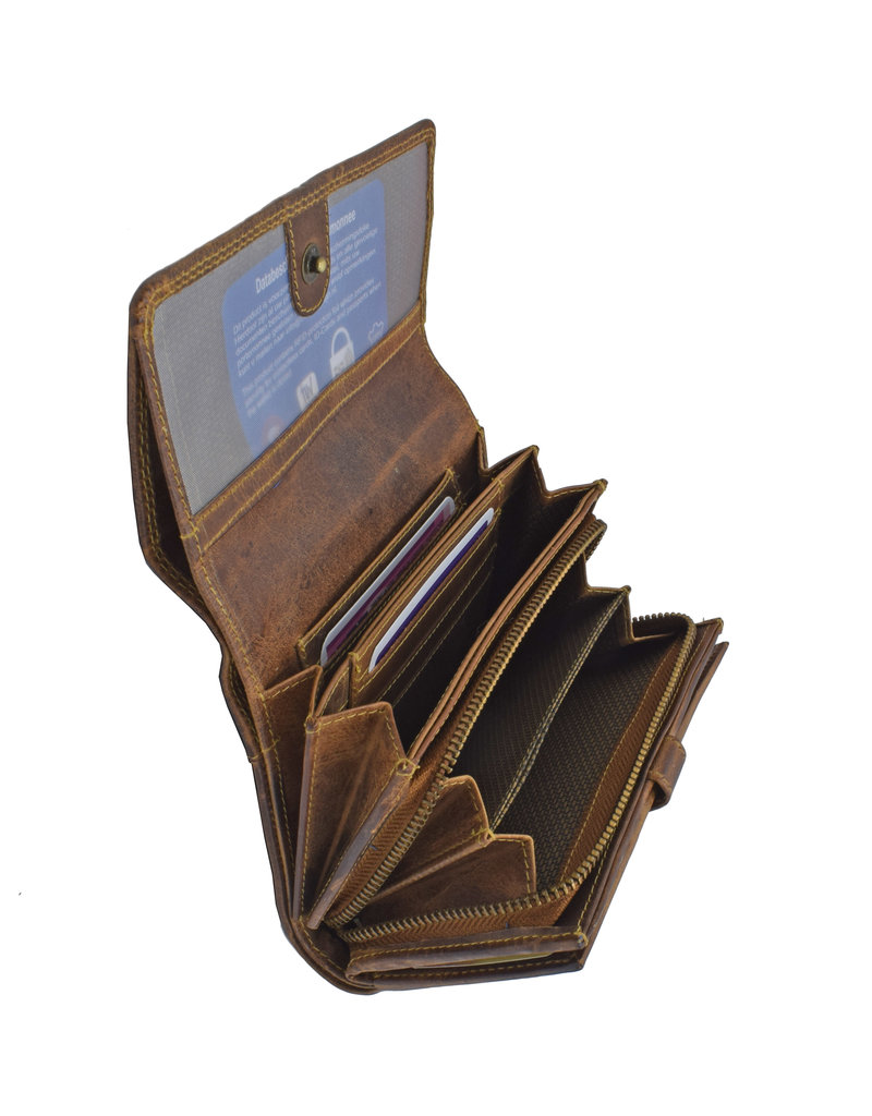 LD Leren Dames Portemonnee Zeer Uitgebreid Veel Pasjes