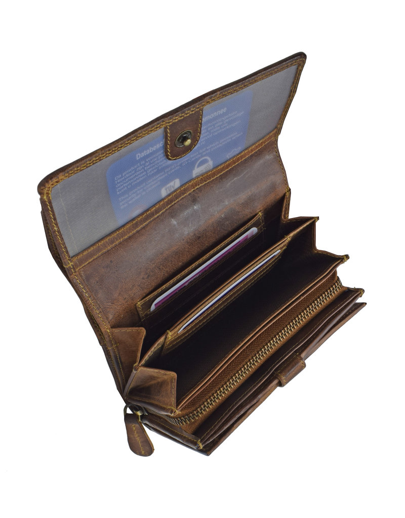 LD Leren Dames Portemonnee Zeer Uitgebreid Veel Pasjes