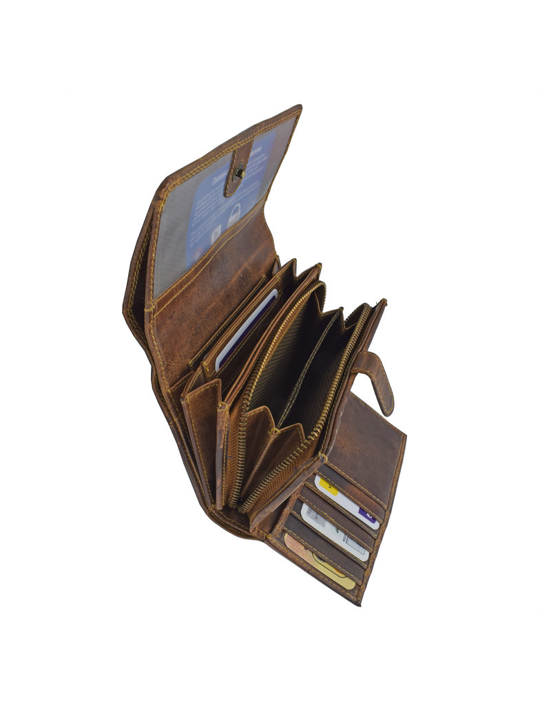 LD Leder Damen Portemonnaie Viele Kreditkartenfächer