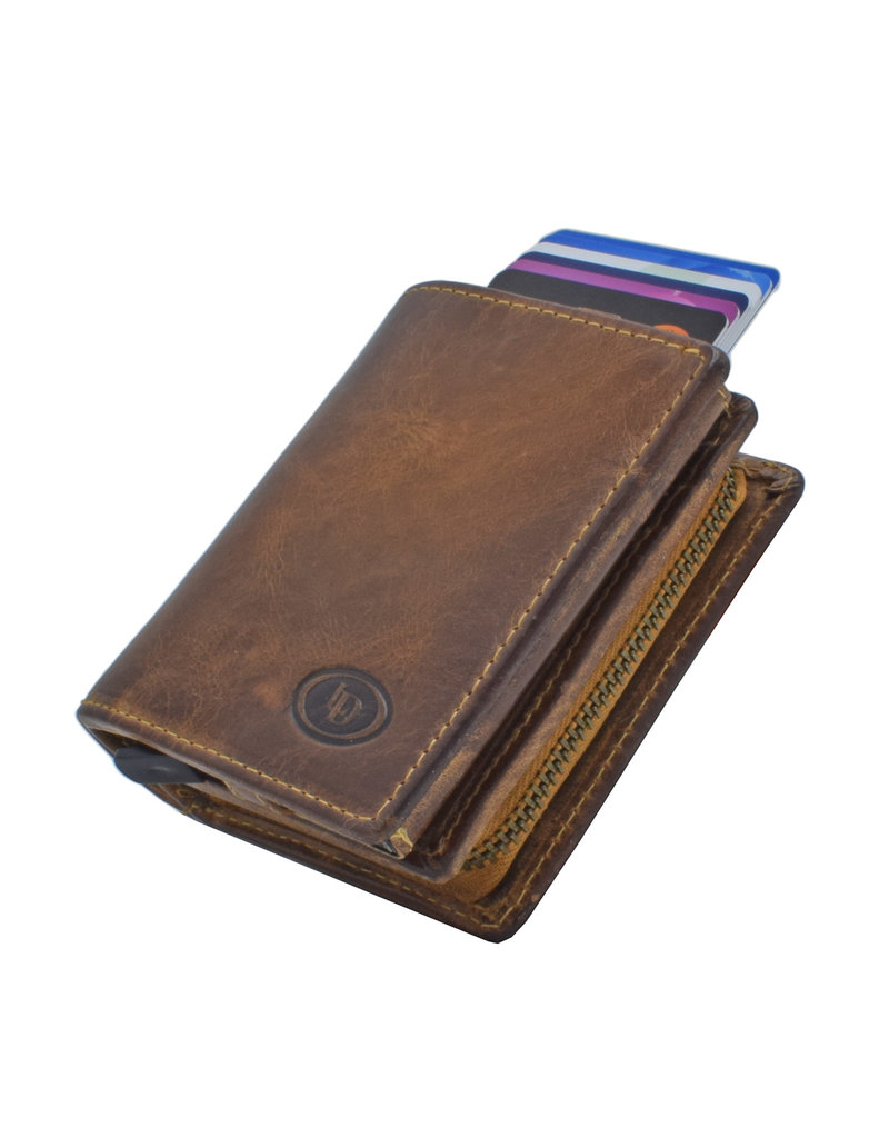 LD Pasjeshouder Portemonnee met Rits Hunter Rundleer