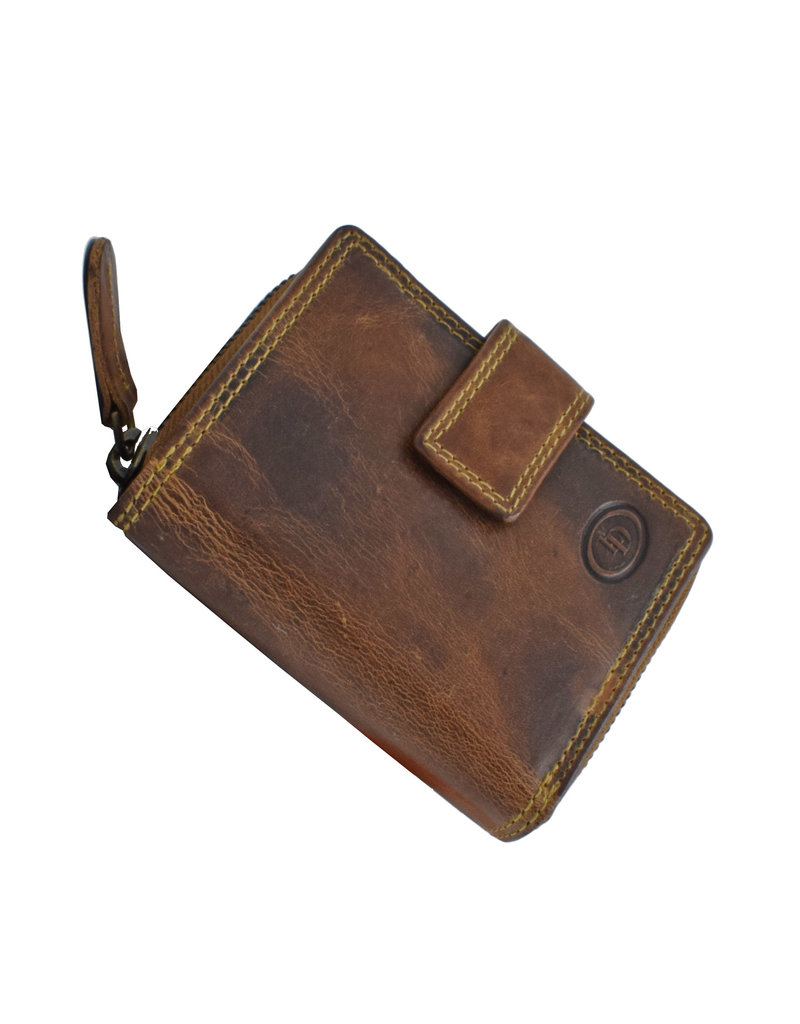 LD Kompaktes Leder Reißverschluss Geldbörse