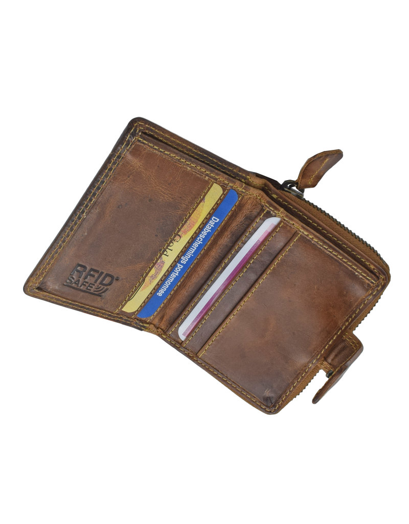 LD Kompaktes Leder Reißverschluss Geldbörse