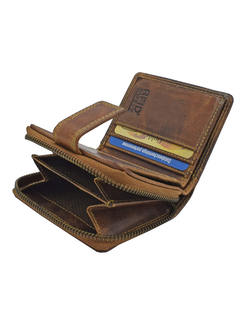 LD Kompaktes Leder Reißverschluss Geldbörse