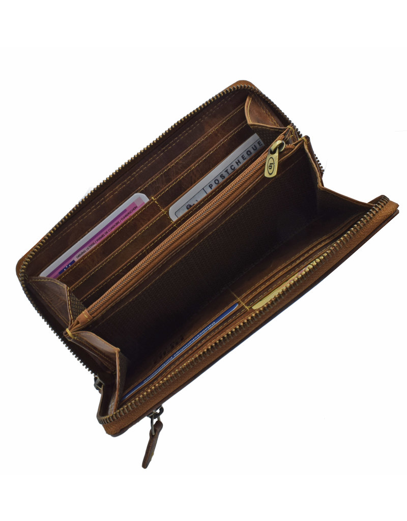 LD Grote Leren Rits Portemonnee