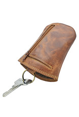 LD Leren Sleutelhanger Klokje