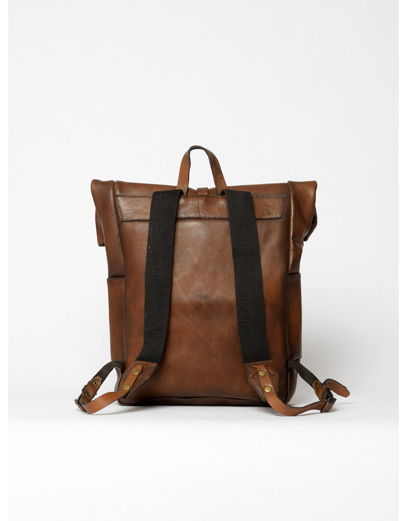 John Woodbridge Handgefertigte Leder Rucksack Rolltop