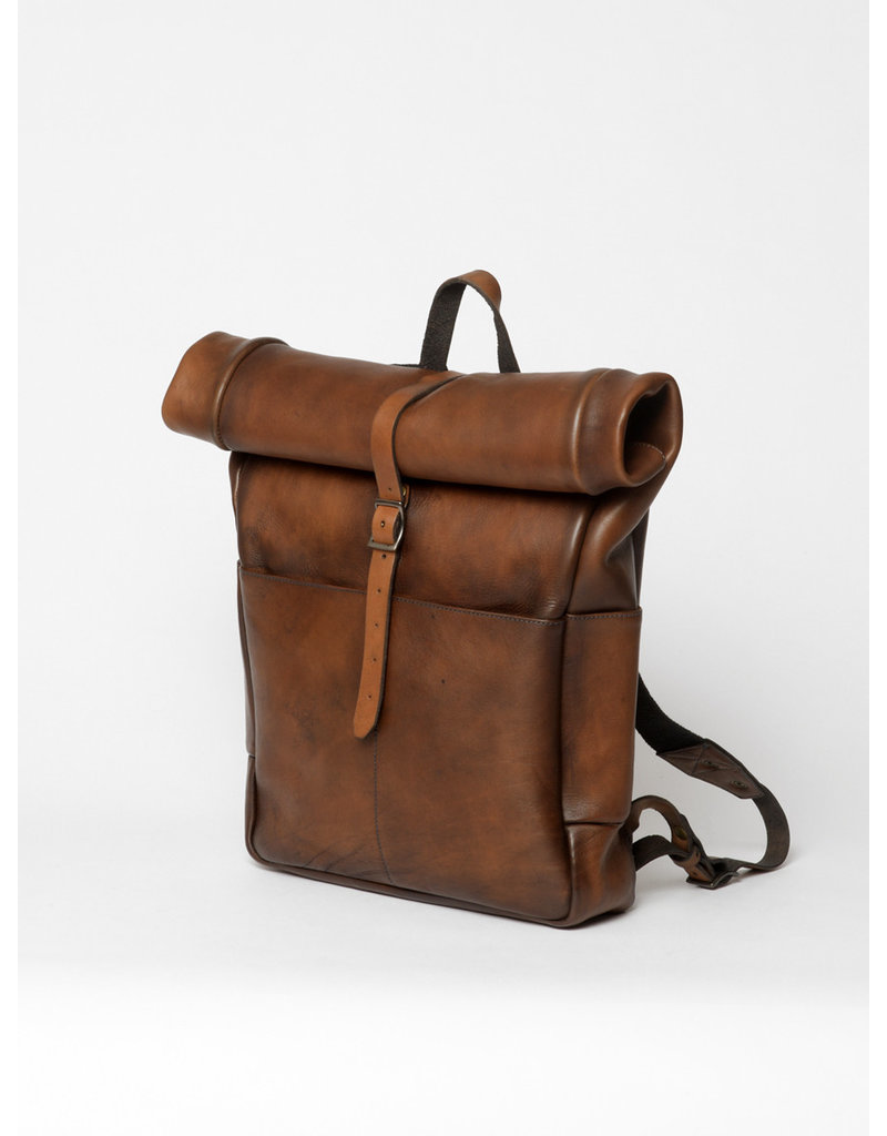 John Woodbridge Handgefertigte Leder Rucksack Rolltop