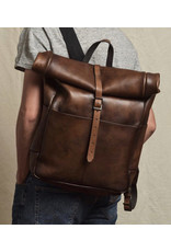 John Woodbridge Handgefertigte Leder Rucksack Rolltop