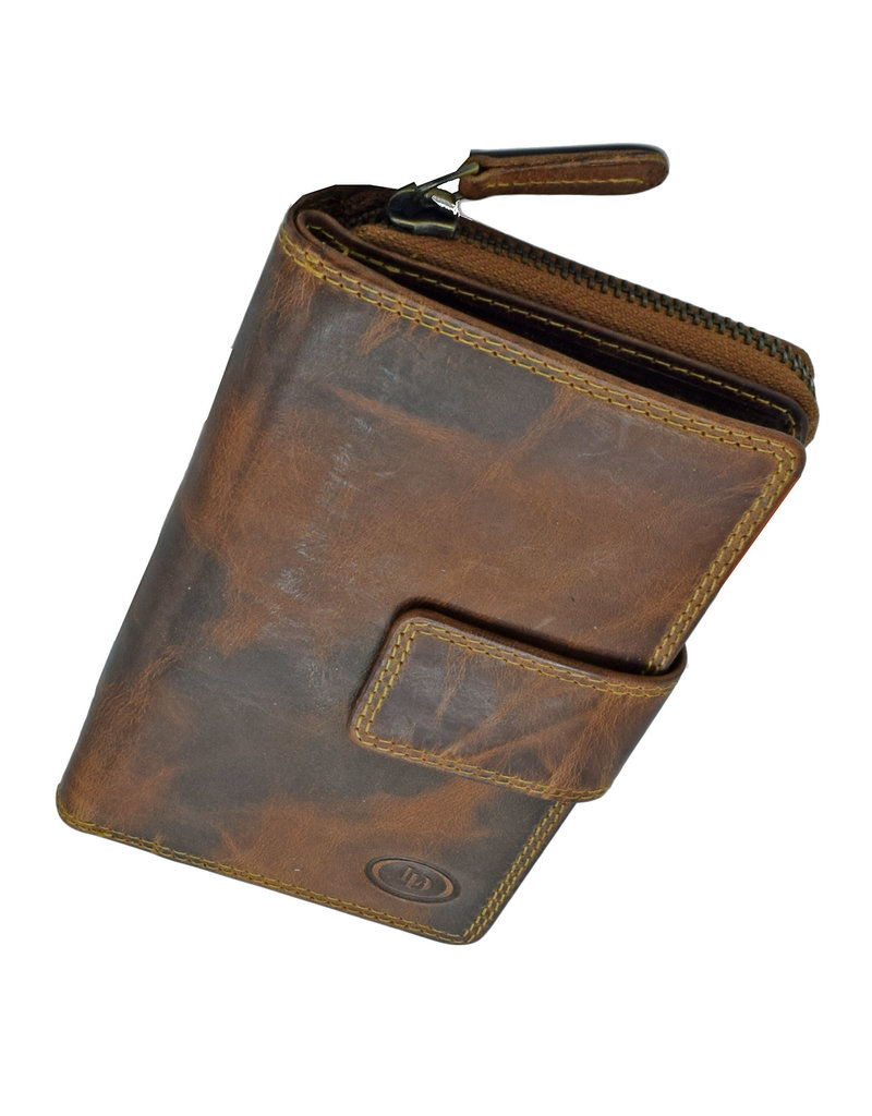 LD Leder Reißverschluss Geldbörse  Medium