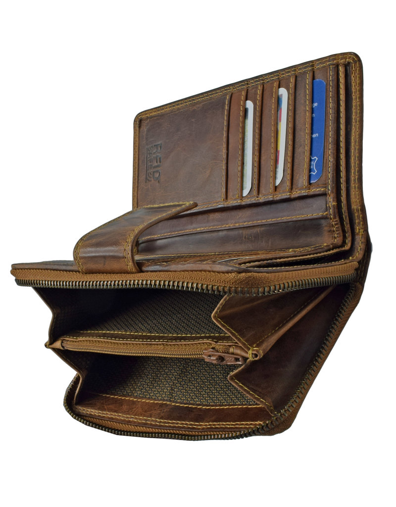 LD Leder Reißverschluss Geldbörse  Medium