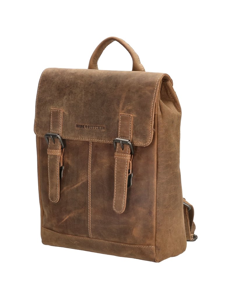 Hide & Stitches Leder Rucksack Braun