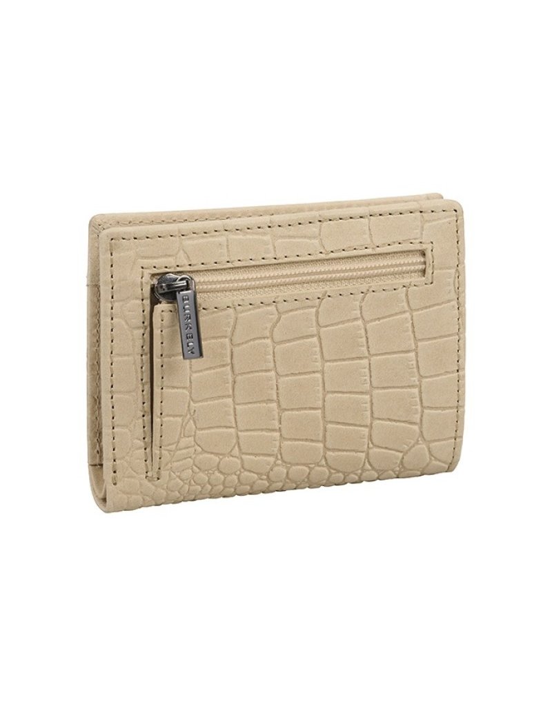 Burkely Leder Kreditkartenhalter  Geldbörse  Croco Beige