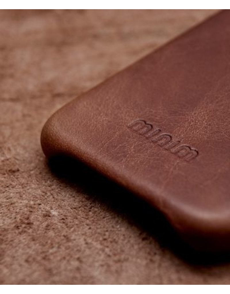 Minim Leder Handyhülle Für iPhone 14 Back Cover Cognac