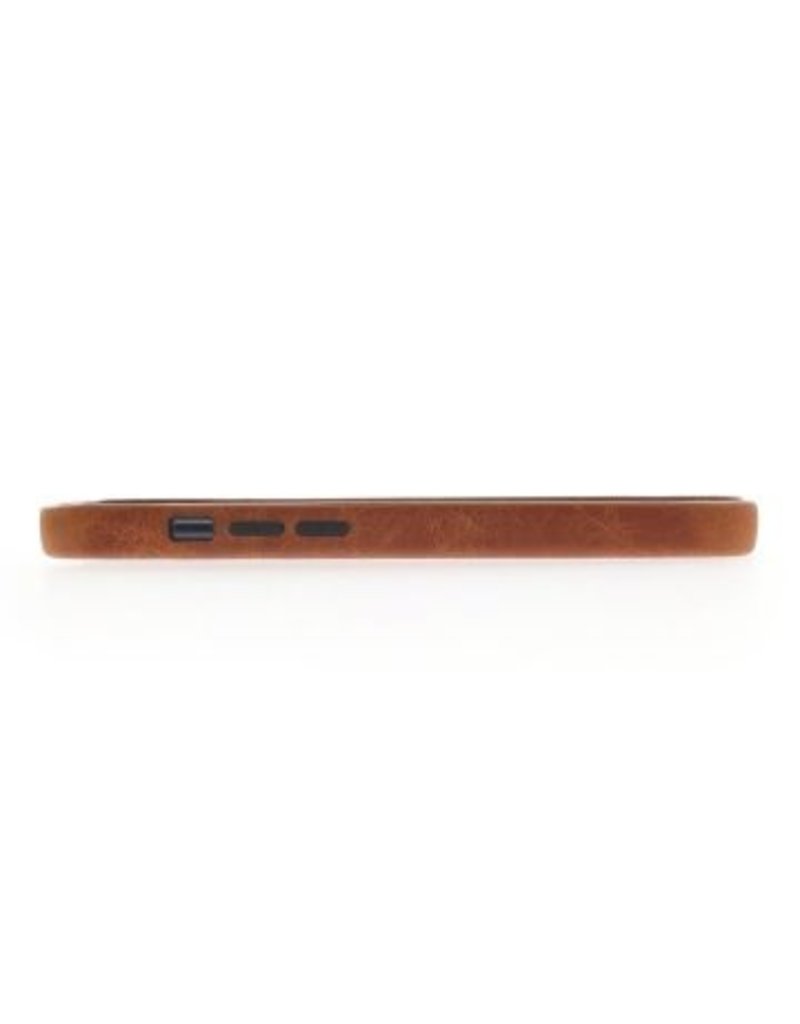 Minim Leren Iphone 14 Hoes Back Cover Cognac