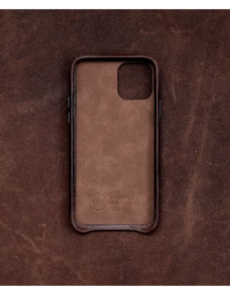 Minim Leder Handyhülle Für iPhone 14 Plus Back Cover Braun