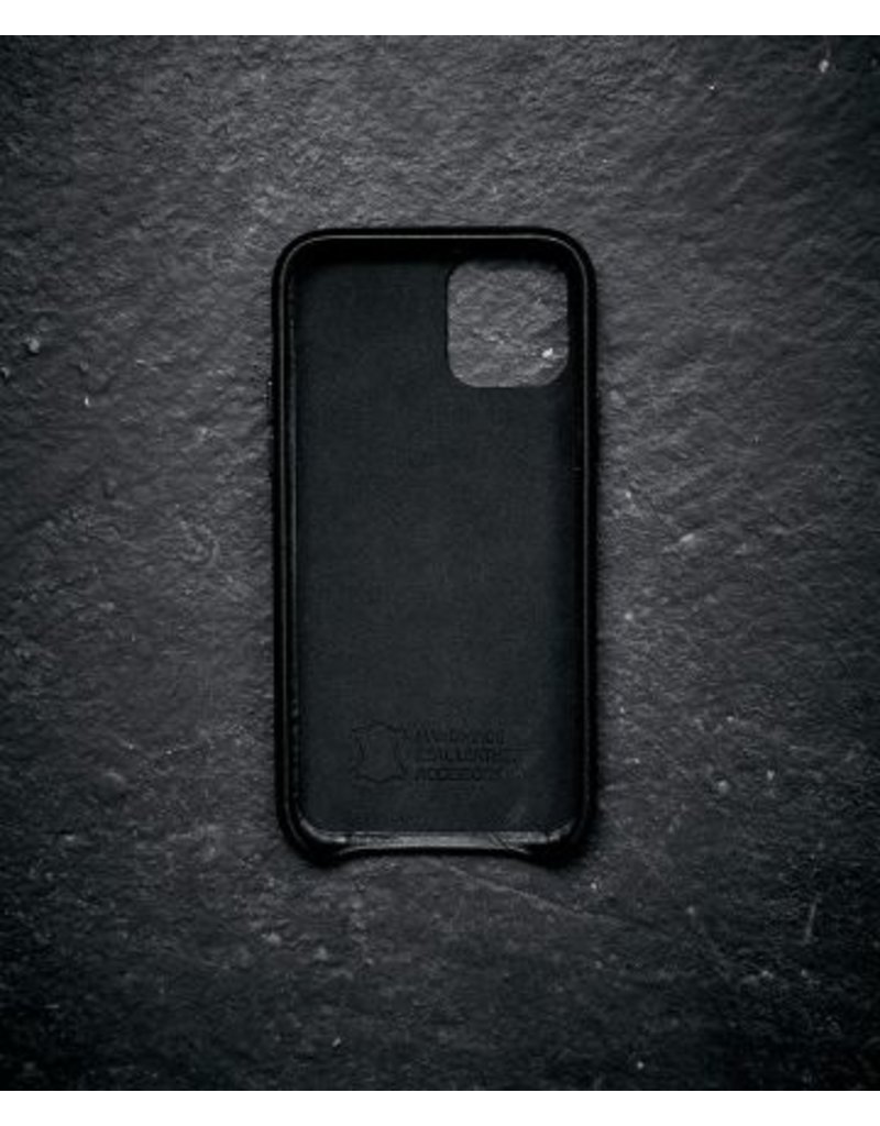 Minim Leder Handyhülle Für iPhone 14 Pro Back Cover Schwarz