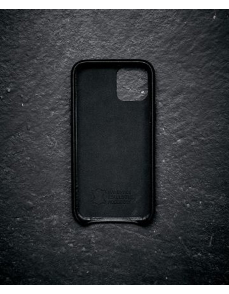 Minim Leder Handyhülle Für iPhone 14 Pro Max Back Cover Schwarz