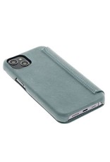 Minim Leder Handyhülle Für iPhone 14 Bookcase Blau