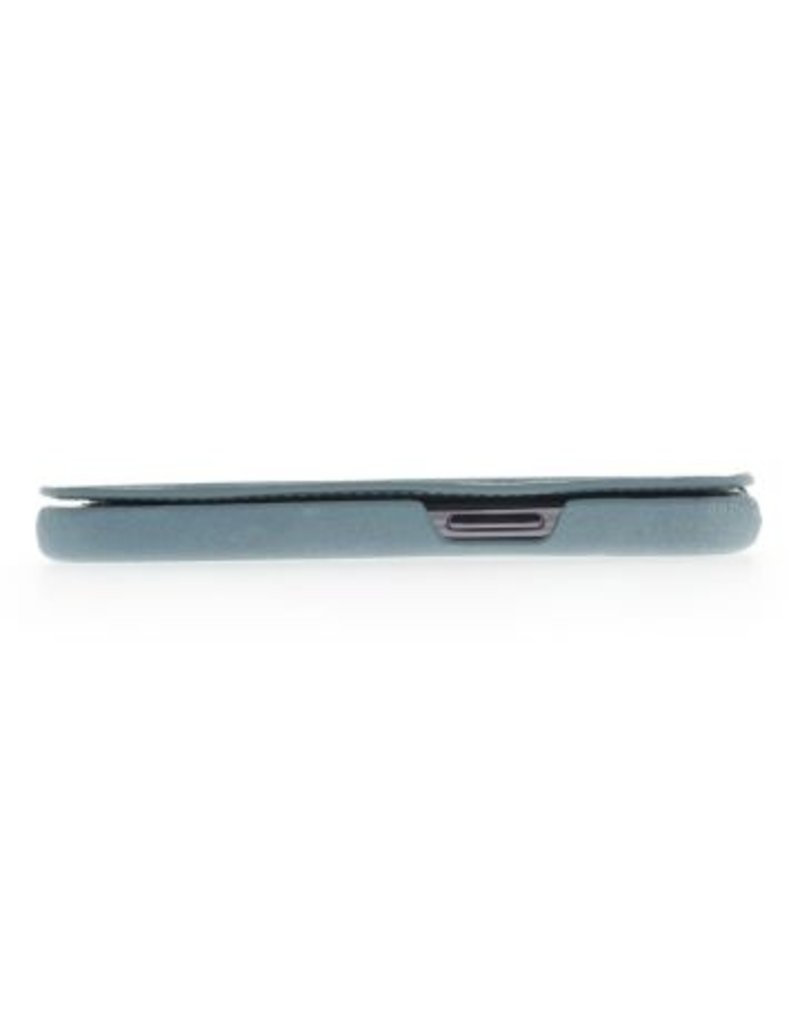 Minim Leder Handyhülle Für iPhone 14 Bookcase Blau