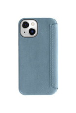 Minim Leren Iphone 14 Hoes Bookcase Blauw