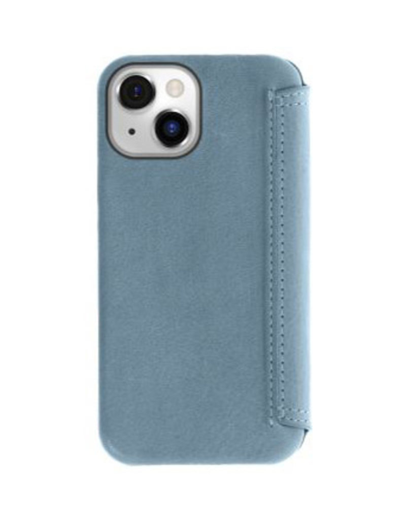 Minim Leder Handyhülle Für iPhone 14 Bookcase Blau