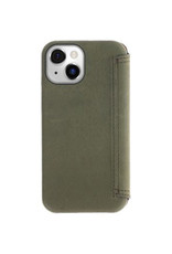 Minim Leder Handyhülle Für iPhone 14 Bookcase Olive