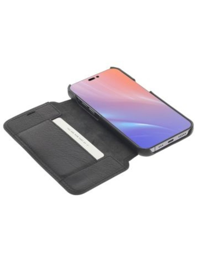 Minim Leder Handyhülle Für iPhone 14 Bookcase Schwarz