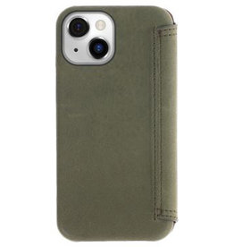 Minim Leder Handyhülle Für iPhone 14 Plus Bookcase Olive