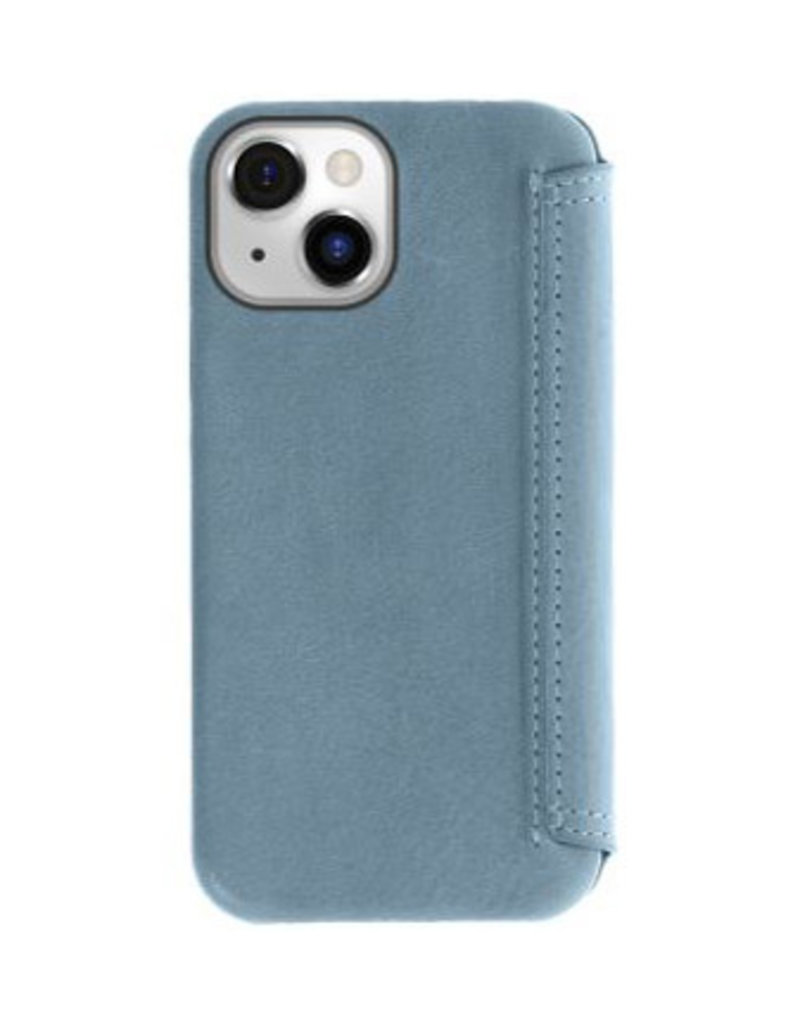 Minim Leder Handyhülle Für iPhone 14 Plus Bookcase Blau