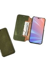 Minim Leder Handyhülle Für iPhone 14 Pro Bookcase Olive