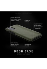 Minim Leren iPhone 14 Pro Hoes Bookcase Olijfgroen