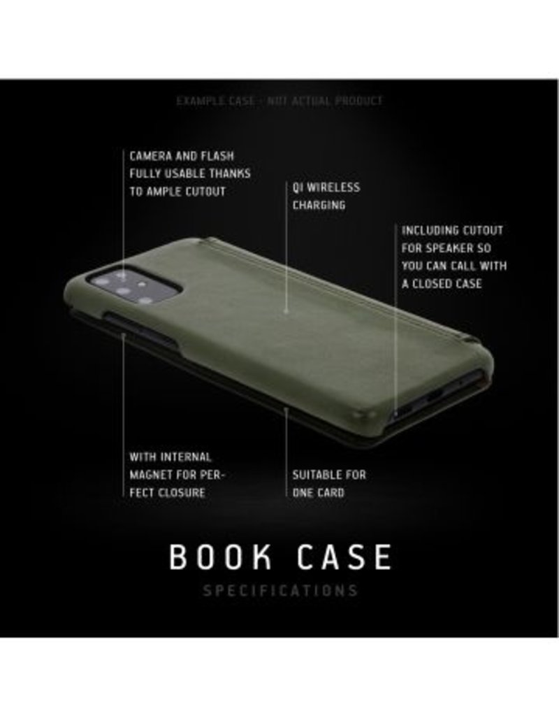 Minim Leder Handyhülle Für iPhone 14 Pro Bookcase Olive