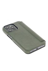 Minim Leder Handyhülle Für iPhone 14 Pro Bookcase Olive