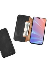 Minim Leder Handyhülle Für iPhone 14 Pro Bookcase Schwarz