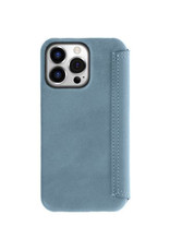 Minim Leder Handyhülle Für iPhone 14 Pro Bookcase Blau