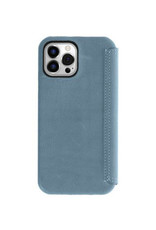 Minim Leder Handyhülle Für iPhone 14 Pro Max Bookcase Blau