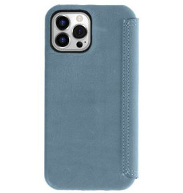 Minim Leder Handyhülle Für iPhone 14 Pro Max Bookcase Blau